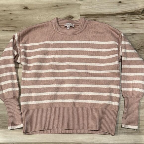 Philosophy Pink White Striped Sweater Women’s Small - Picture 1 of 3